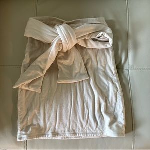 Oh Polly size 2 mini skirt with bow on back, cream color